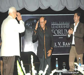 FVR and Mayor Lim, both former generals, salute each other